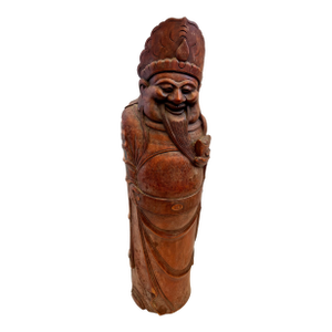Late 19th Century Chinese Hand - Carved Bamboo Buddha Statue