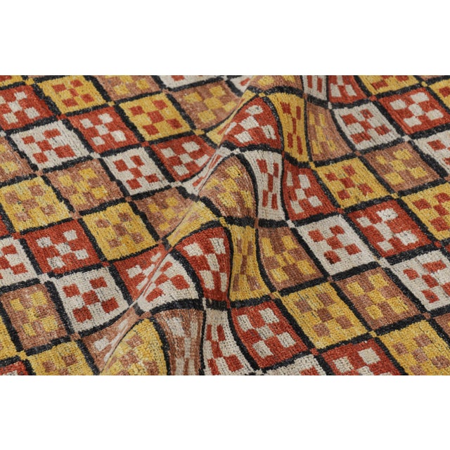 Textile Rug & Kilim’s Modern Kurdish Style Rug in Gold With Colorful Geometric Patterns For Sale - Image 7 of 8