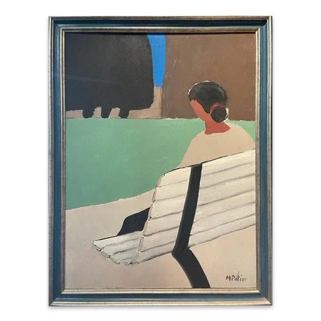 Original Maurice Potier Oil on Canvas | French Contemporary Portrait Painting, Paris, Circa 1991 An exceptional original...