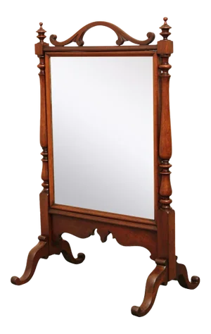 Antique Victorian Walnut Mirrored Fire Screen
