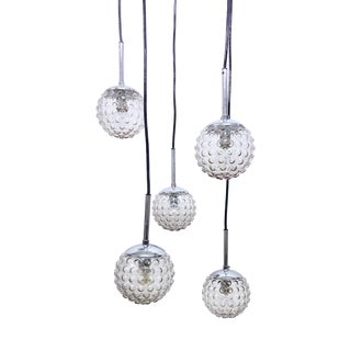 Space Age Cascade Pendant Light in Glass and Chrome by Rolf Krüger for Staff, 1960s For Sale