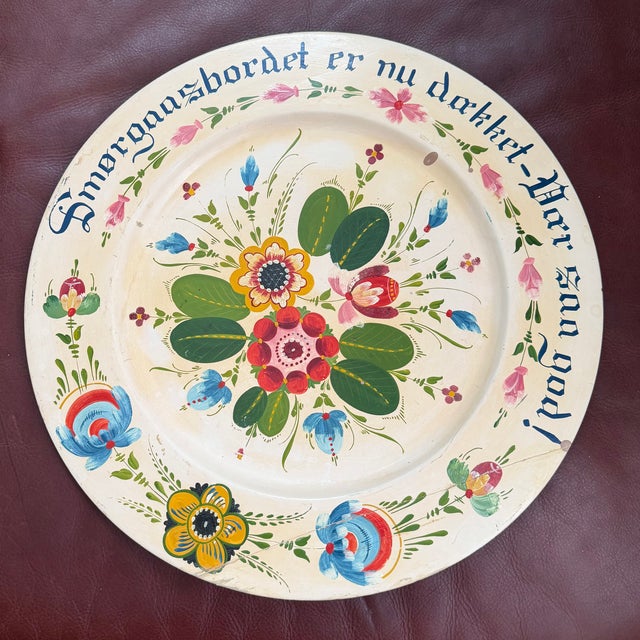 Per Lysne Rosemaling Smorgasbord Platter Norwegian Folk Art 1930-40s For Sale - Image 11 of 11