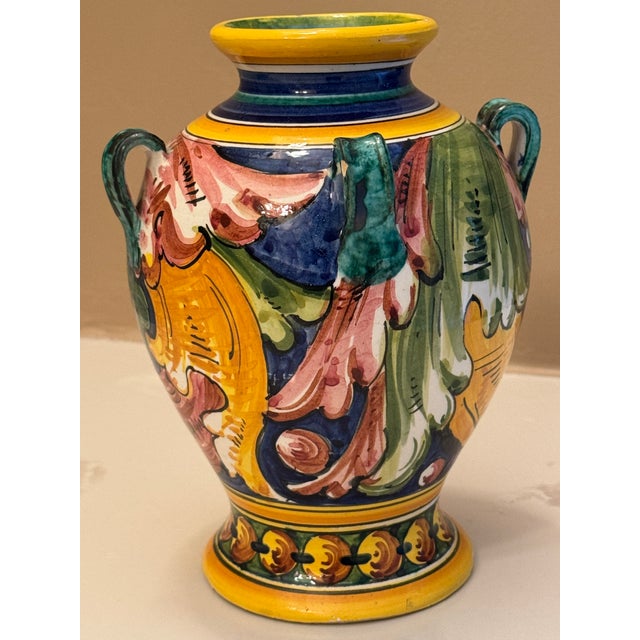 1940s Italian Ceramicist Nereo Boaretto (1914–1977) Hand Painted Vase For Sale - Image 5 of 16