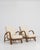 Pair of Faux Bamboo Reclining Armchairs With Bouclé Upholstery Cream Mid 20th Century For Sale - Image 14 of 16