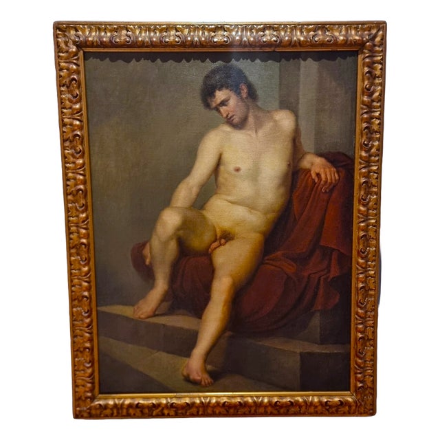 Luigi Sabatelli, Nude Man, 1800s, Oil on Canvas For Sale