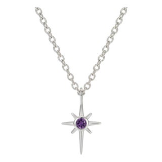 Amethyst Northen Star Pendant, February Birthstone Pendant for Woman For Sale