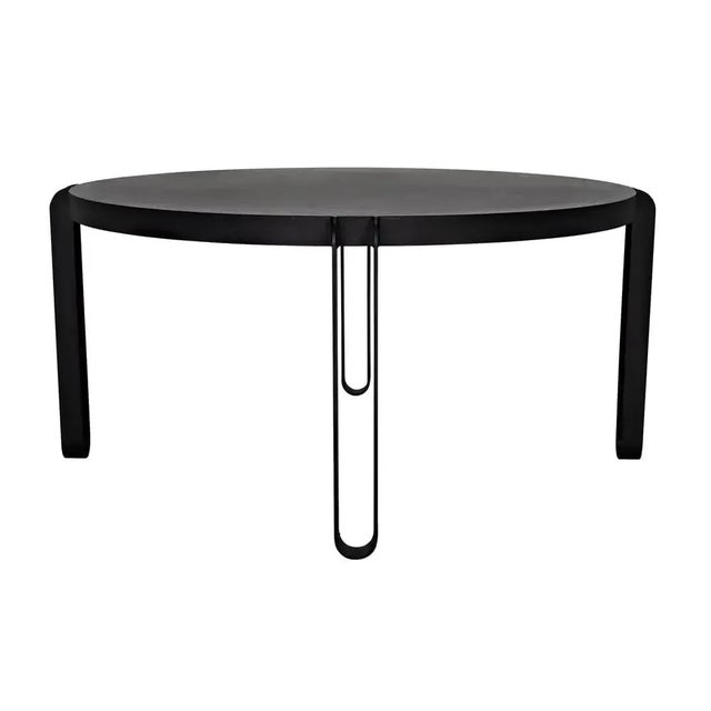Noir NOIR Marcellus Dining Table, 63", Black Metal For Sale - Image 4 of 6