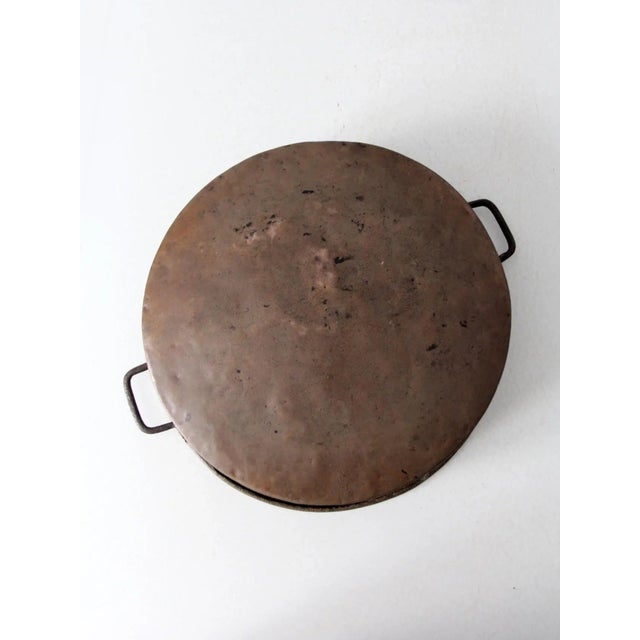 Copper Antique Hammered Copper Pan For Sale - Image 8 of 13