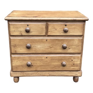 Antique English Pine Chest For Sale