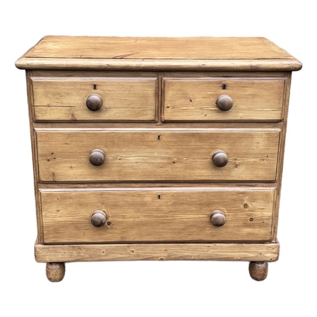 Antique English Pine Chest For Sale