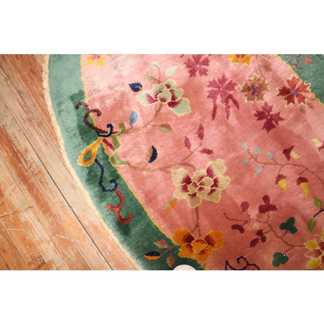 Zabihi Collection Oval Chinese Art Deco Rug - 3' x 4'11" For Sale - Image 4 of 8