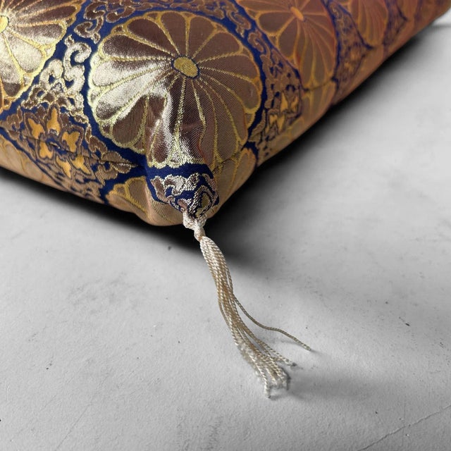 Vintage Japanese Zabuton Buddhist Meditation Cushion, 1980s For Sale - Image 9 of 17