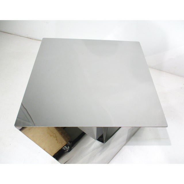 1970's Chromed Origami Styled Angled Side Tables For Sale In Cincinnati - Image 6 of 12