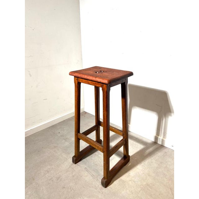 Vintage Wooden Bar Stool For Sale - Image 6 of 6