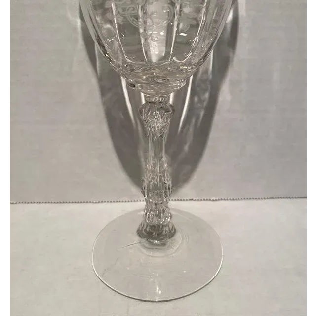 American Vintage Fostoria Meadow Rose Crystal Water Goblets- Set of 3 For Sale - Image 3 of 8