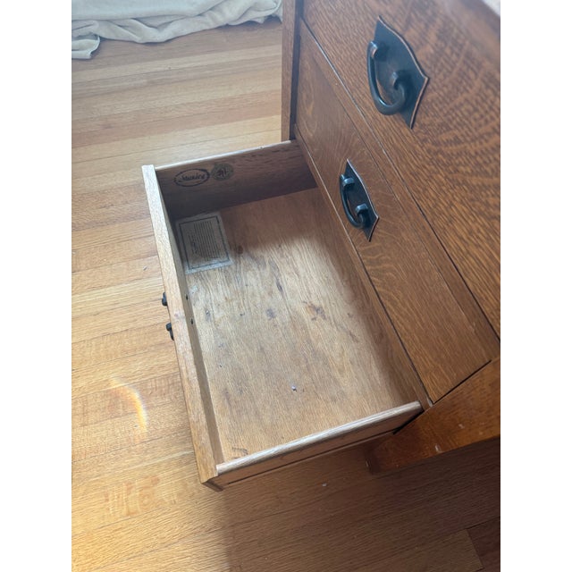 Stickley Pair of Stickley Mission Oak Side Tables For Sale - Image 4 of 12