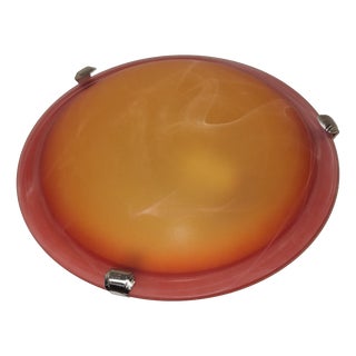 Vintage Ceiling Lamp with Orange Marbled Glass Shade by Brilliant-Leuchten, 2000s For Sale