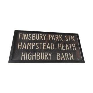 Vintage Black & White London Bus Stop Sign For Sale