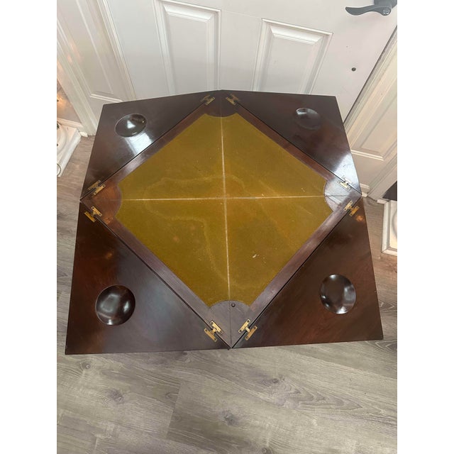 Wood Early 20th Century Louis XVI Style Inlaid Handkerchief Card - Game Table For Sale - Image 7 of 12