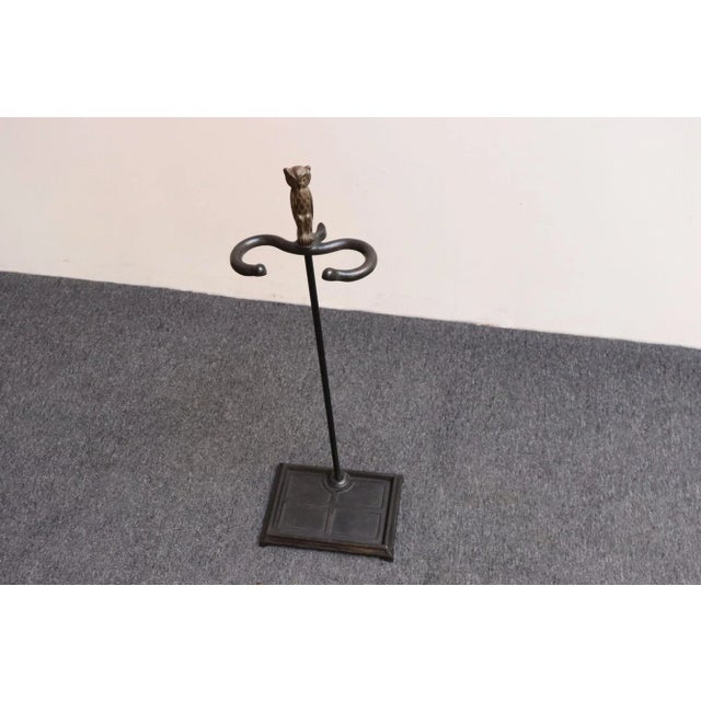 Early 20th Century Iron Fire Tool Set With Cast Brass Owl Form Handles For Sale - Image 10 of 17