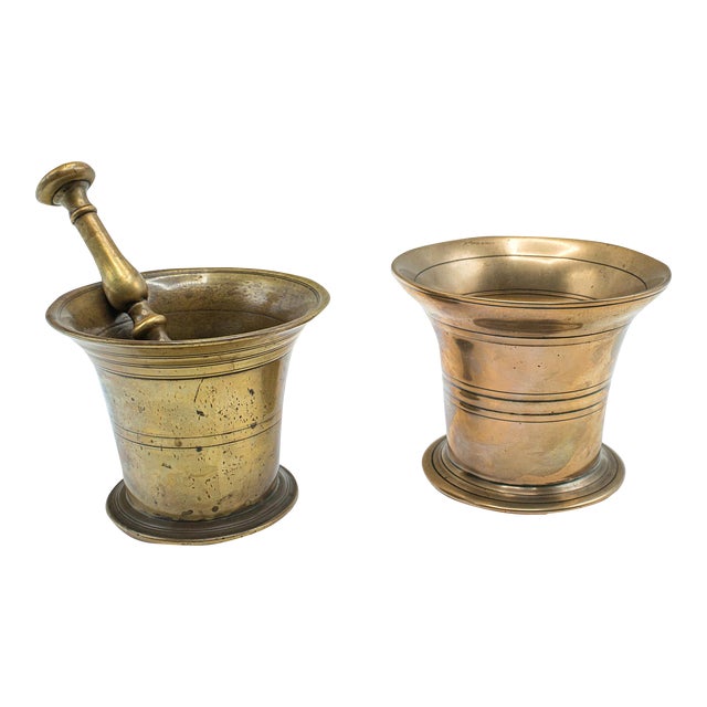 1800's Antique Mortar and Pestle Duo For Sale