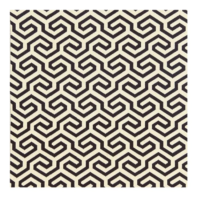 Schumacher Ming Fret Fabric in Noir For Sale