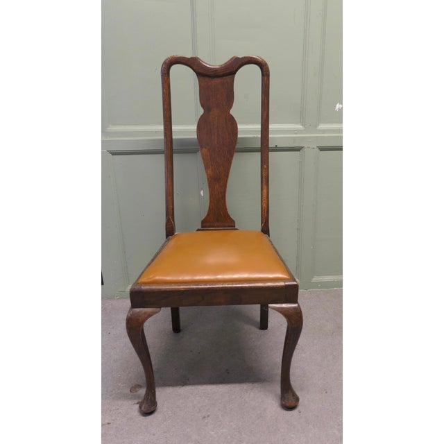 Queen Anne Oak Dining Chairs, 1900, Set of 4 For Sale - Image 4 of 7