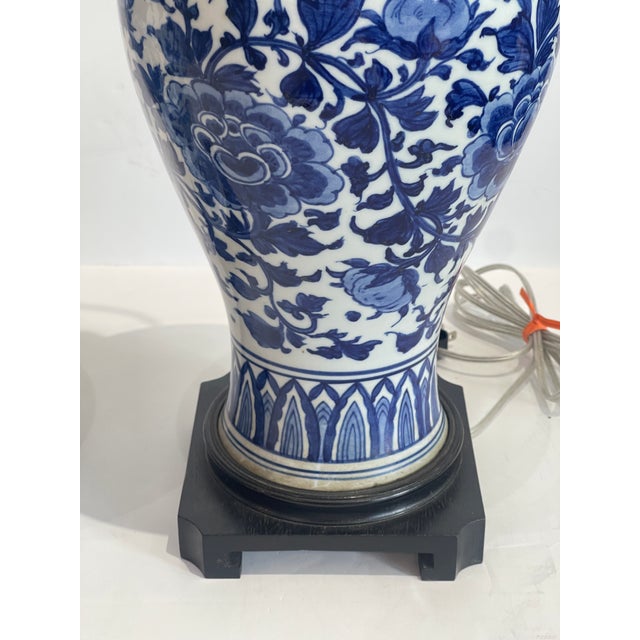 Antique Blue & White Chinese Porcelain Lamps, Hong Kong - a Pair For Sale In West Palm - Image 6 of 17