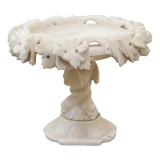 Vintage White Alabaster Pedestal For Sale