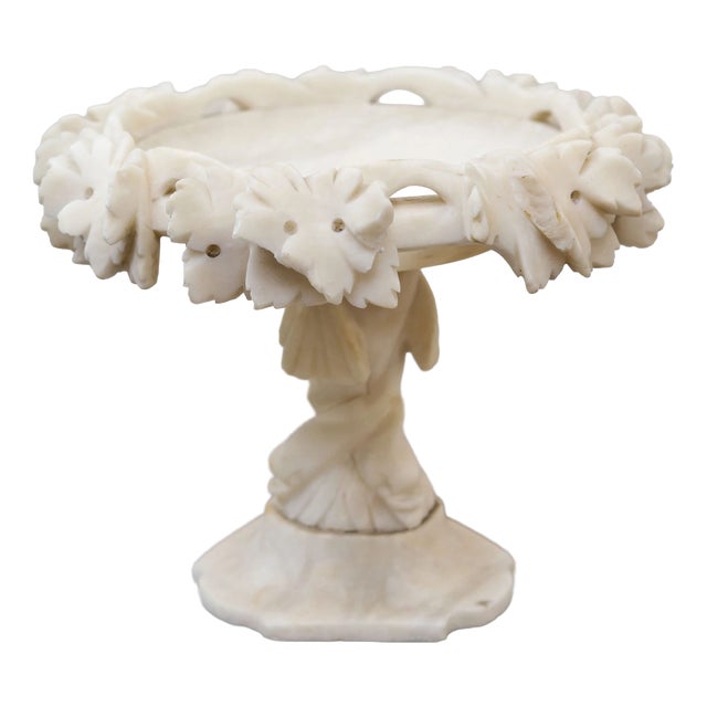 Vintage White Alabaster Pedestal For Sale
