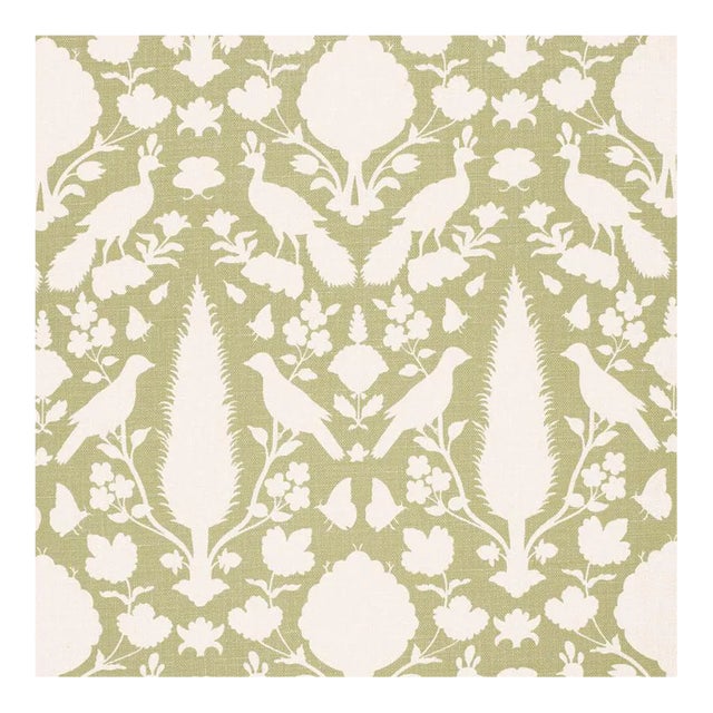 Schumacher Chenonceau Fabric in Sage For Sale