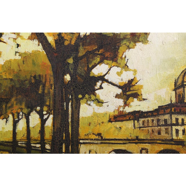 1960s French Cityscape 8, 1968 Signed Oil Painting by Jacques Pergel For Sale - Image 5 of 5