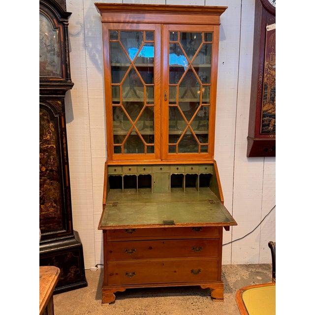 19th Century English Pine Secretary Bookcase For Sale - Image 6 of 18