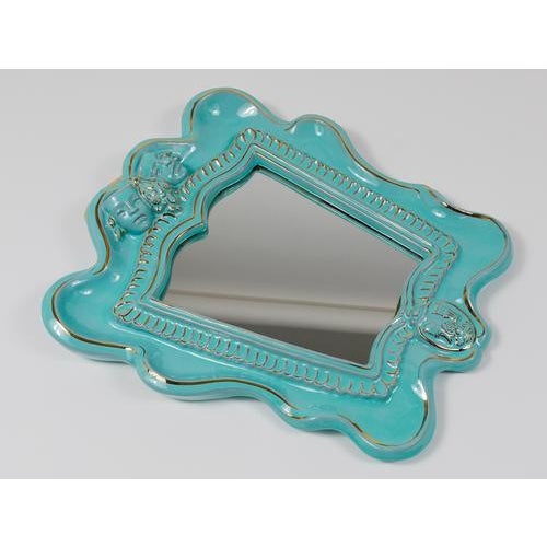 Art Deco Theater Terracotta Wall Mirror attributed to Gmundner Keramik, Austria, 1930s For Sale - Image 12 of 16