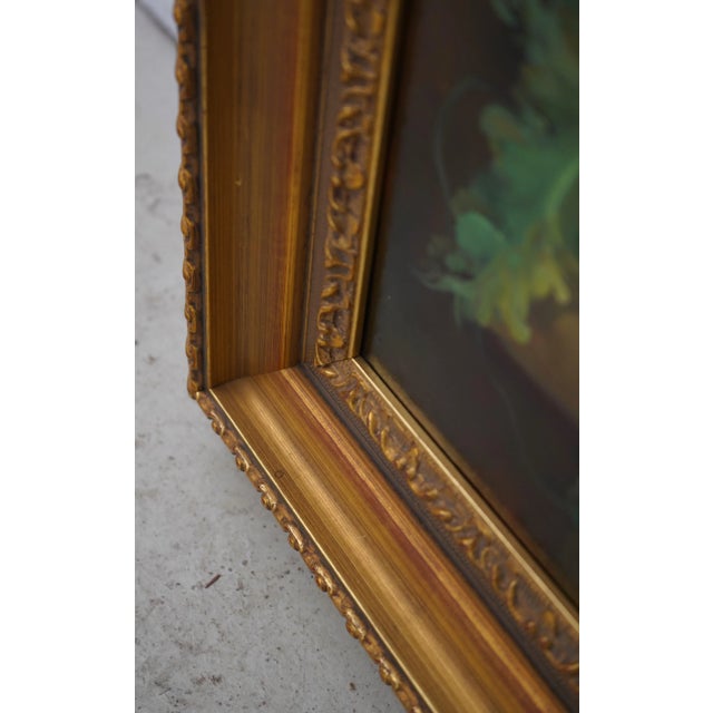 Artist Signed Framed Oil Painting on Canvas Floral Still Life For Sale - Image 4 of 11