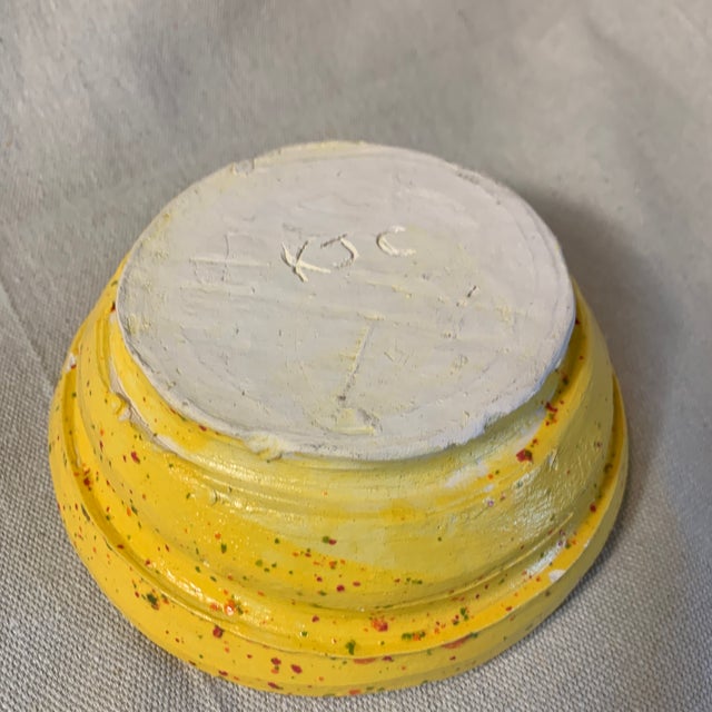 Mid 20th Century Speckled Yellow Pottery Bowls, Set of 3 For Sale - Image 9 of 13