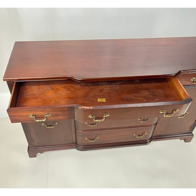 Mid 20th Century Vintage Georgetown Galleries Attributed Mahogany Bowfront Buffet For Sale - Image 5 of 18