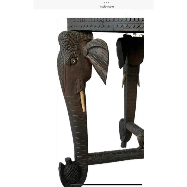 Anglo Indian Round Elephant Side Table For Sale - Image 10 of 13