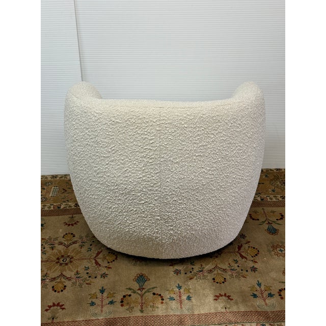 Goop for Cb2 Gwyneth Swivel Chair, Ivory Boucle For Sale In San Francisco - Image 6 of 12