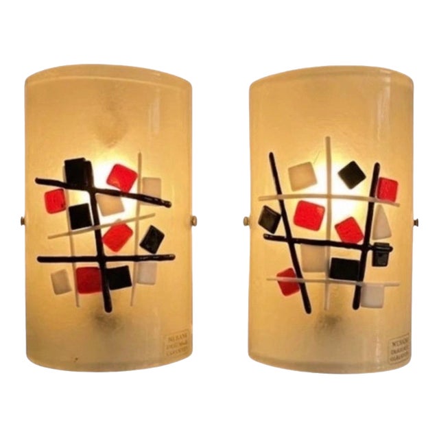 Murano Glass Wall Lights from La Murina, Italy, 1980, Set of 2 For Sale