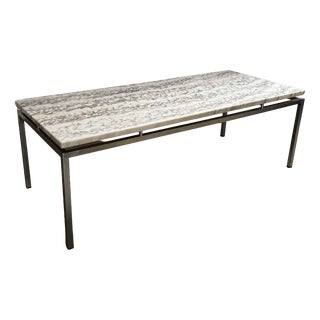 Vintage Coffee Table with Marble Top by Gerard Van Den Berg for T Spectrum, 1960s For Sale