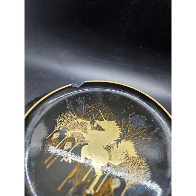 1970s Vintage Otagiri Unicorn Gold/Black Melamine Six Coasters/Box, Japan For Sale - Image 5 of 6