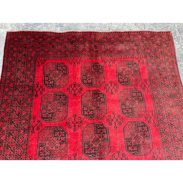 Vintage Turkomen Elephent Foot Design Tribal Rug For Sale - Image 6 of 8