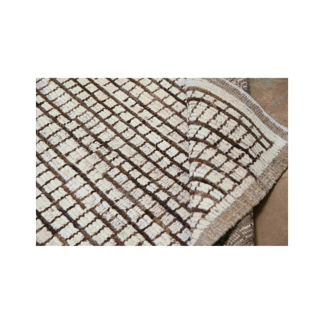 Textile Brown & Neutral Modern Wool Rug For Sale - Image 7 of 7