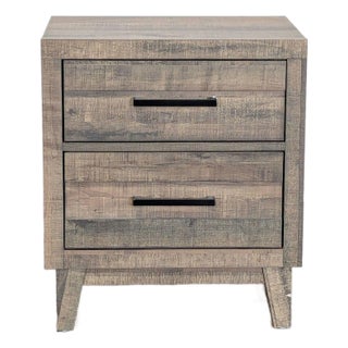 Crown Mark Rustic Two Drawer Nightstand For Sale