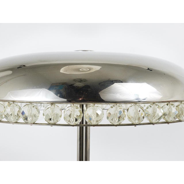 Nickel & Crystal Mushroom Table Lamp from Bakalowits & Söhne, Austria, 1950s For Sale - Image 13 of 18