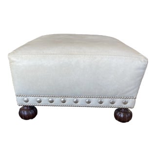 Ralph Lauren Aran Isles Ottoman or Coffee Table in Leather For Sale