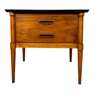 Mid Century Modern Walnut Nightstand by Lane Furniture For Sale