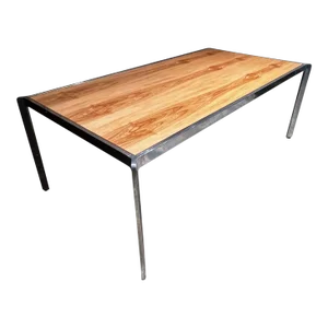 1970s Milo Baughman Dining Table Polished Aluminum and Wood