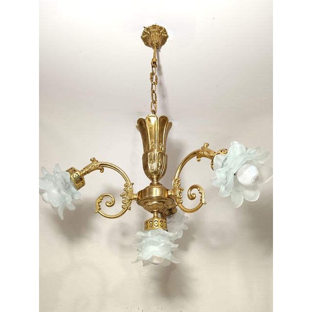 Metal Vintage Napoleon III Chandelier in Gilt Brass, 1980s For Sale - Image 7 of 16